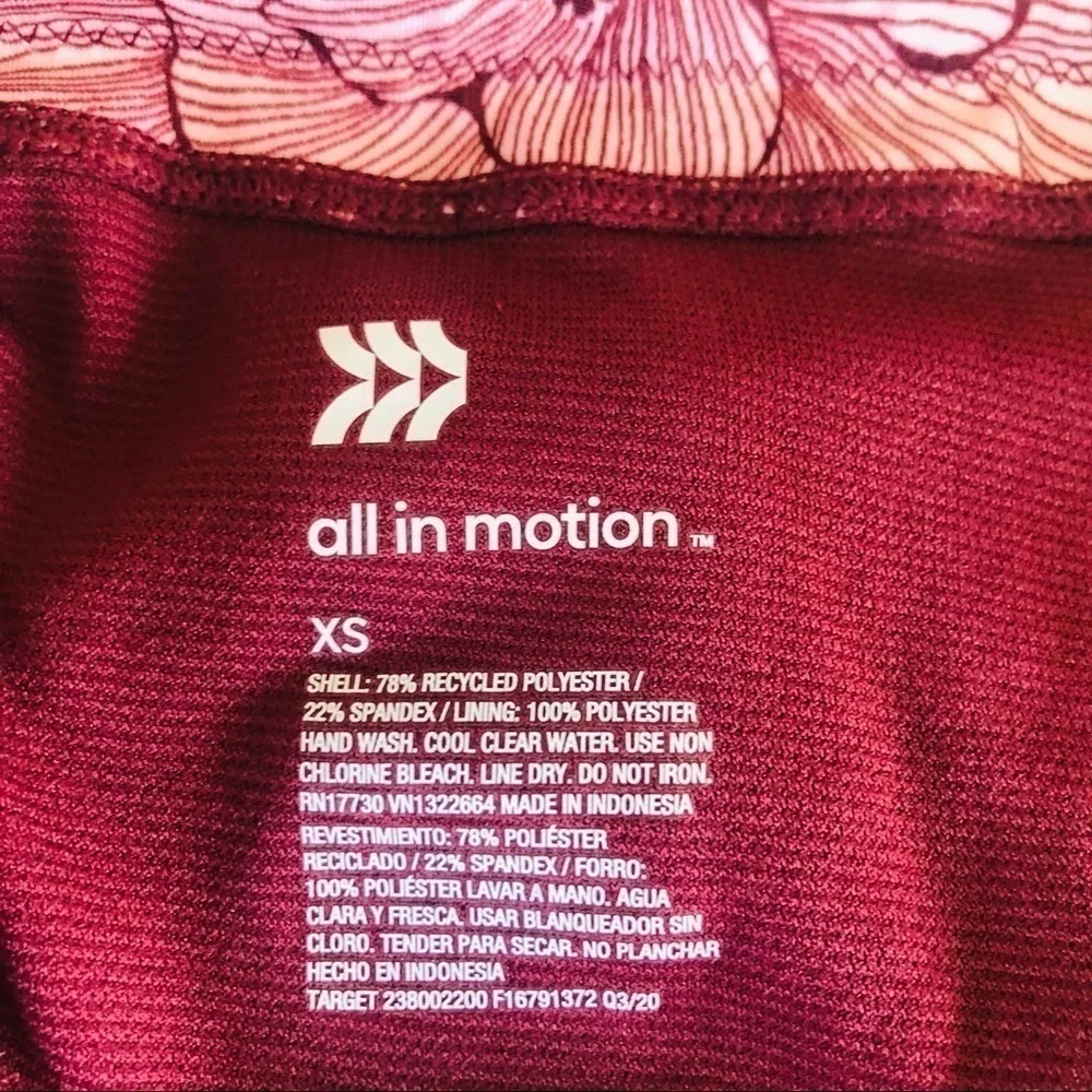 All in Motion Women's Floral Medium Coverage Hipster Bikini Bottom Size XS